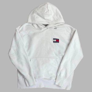 Tommy Hilfiger Women's White and Navy Hoodie